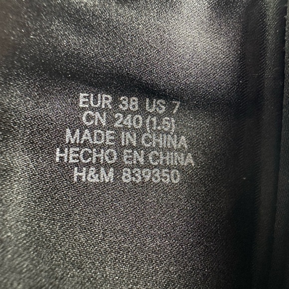 H&M Black Synthetic Suede Heeled Lace Up Platform Ankle Boots, Sz 7 - Picture 10 of 11